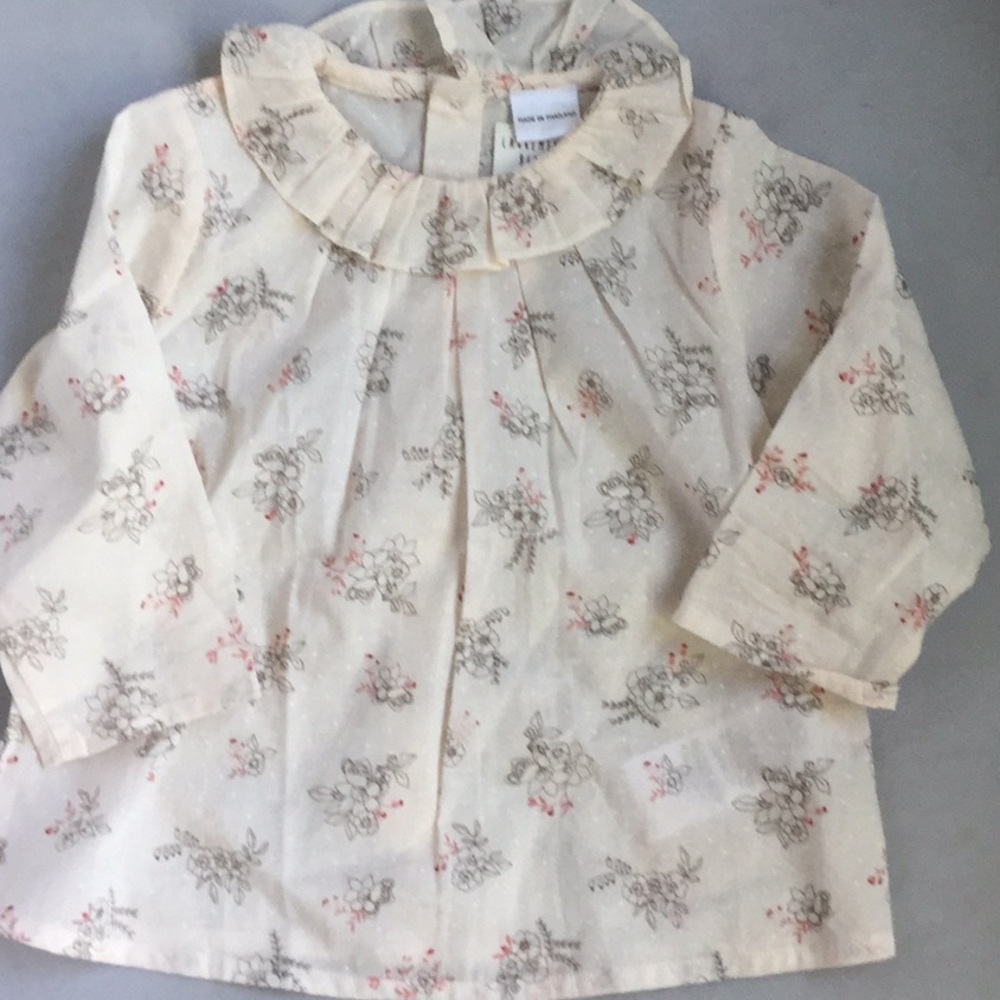 Floral Cream baby blouse